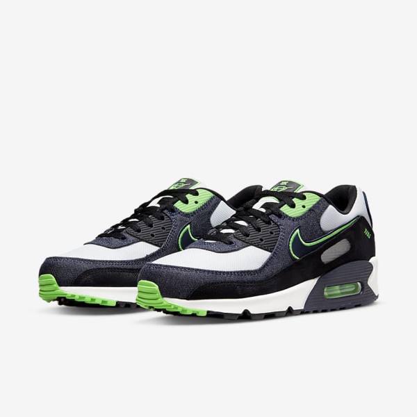 Nike Air Max 90 SE Muške Tenisice Crne Zelene Bijele Obsidijanske | NK635DQH