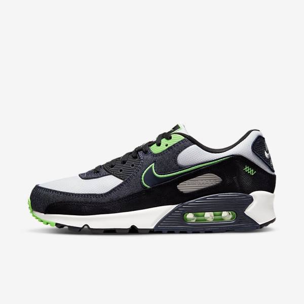 Nike Air Max 90 SE Muške Tenisice Crne Zelene Bijele Obsidijanske | NK635DQH