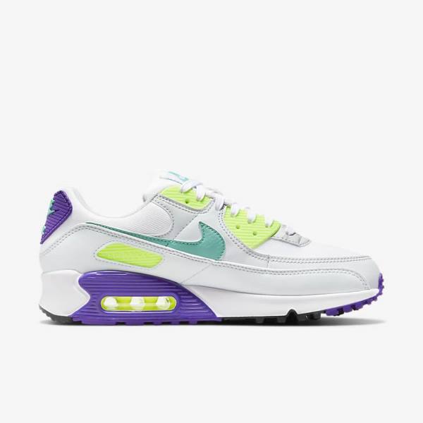 Nike Air Max 90 Ženske Tenisice Bijele Platine Tirkizne | NK591CNL