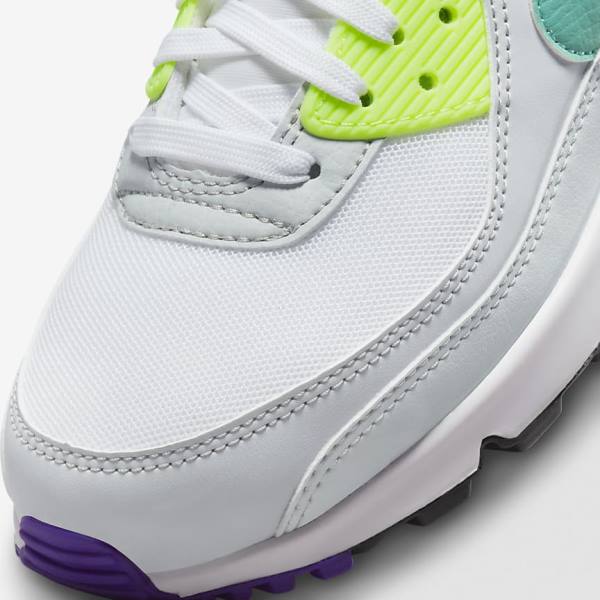 Nike Air Max 90 Ženske Tenisice Bijele Platine Tirkizne | NK591CNL