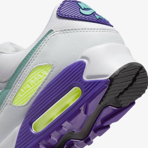 Nike Air Max 90 Ženske Tenisice Bijele Platine Tirkizne | NK591CNL