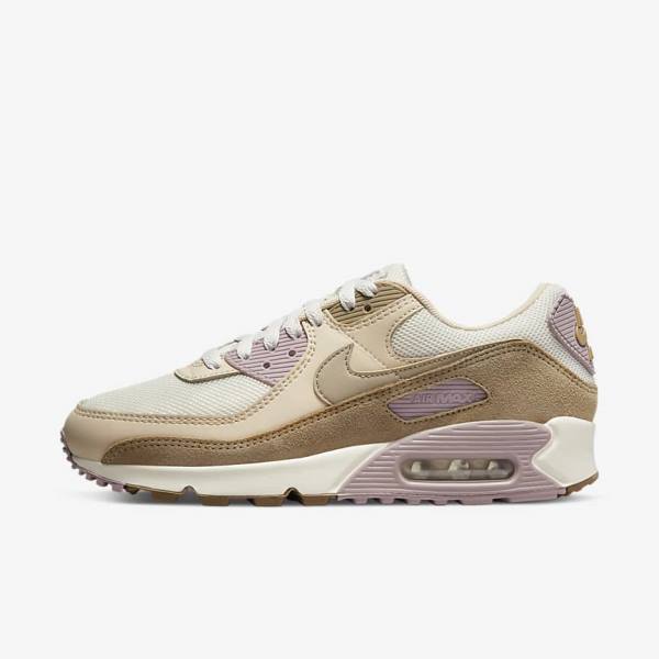 Nike Air Max 90 Ženske Tenisice Smeđe Svijetlo Ljubičaste Kaki Boja | NK813DHM