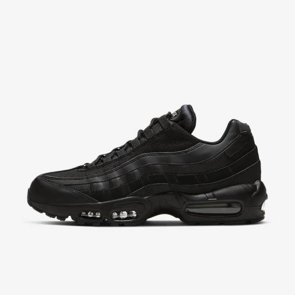 Nike Air Max 95 Essential Muške Tenisice Crne Tamno Sive | NK704UIR