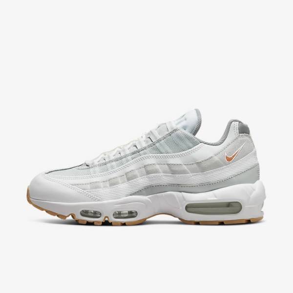 Nike Air Max 95 Muške Tenisice Bijele Platine Sive Žute | NK317GMN