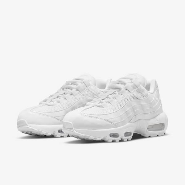 Nike Air Max 95 Ženske Tenisice Bijele Metalne Srebrne Bijele | NK370ZKW