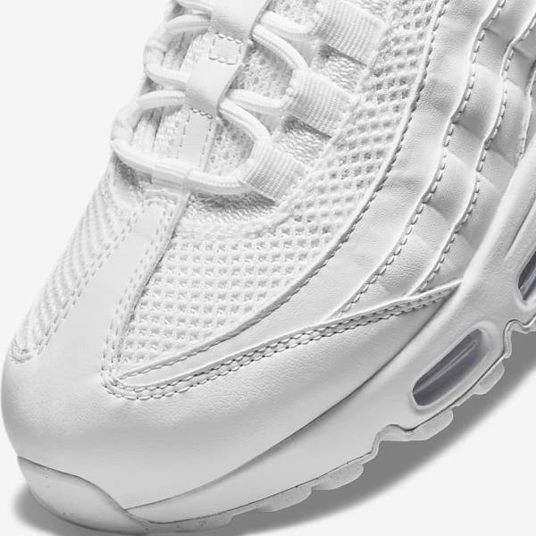 Nike Air Max 95 Ženske Tenisice Bijele Metalne Srebrne Bijele | NK370ZKW