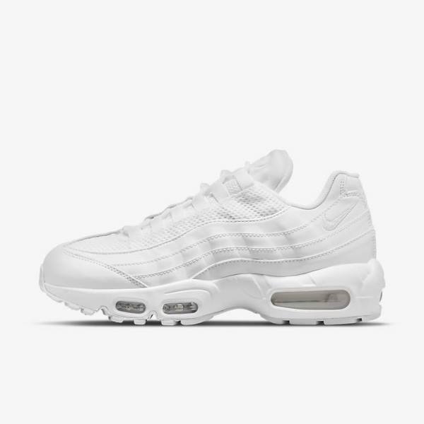 Nike Air Max 95 Ženske Tenisice Bijele Metalne Srebrne Bijele | NK370ZKW