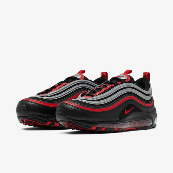 Nike Air Max 97 Muške Tenisice Crne Metalne Srebrne Crvene | NK403KVX