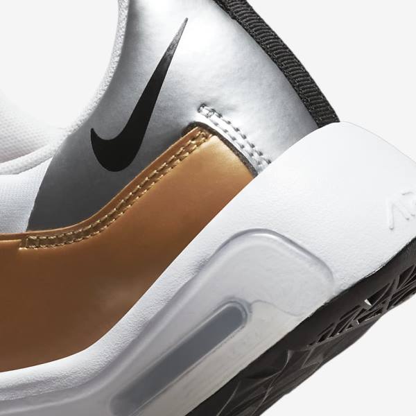 Nike Air Max Bella TR 5 Ženske Tenisice Za Trening Bijele Metalne Srebrne Metalne Zlatne Crne | NK307ZCJ