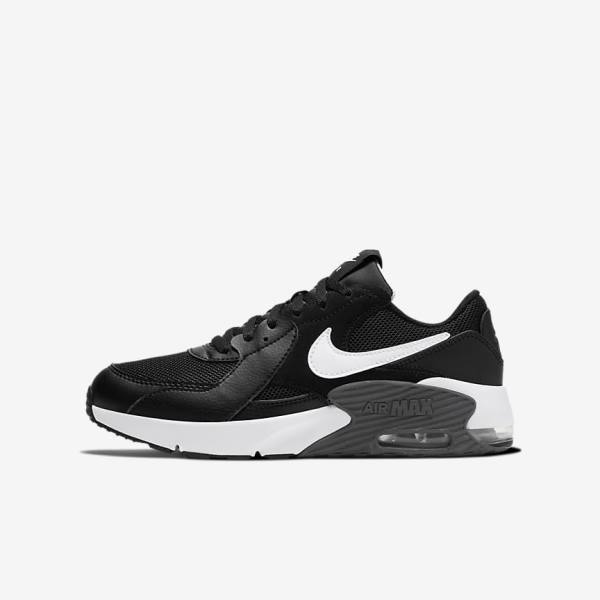 Nike Air Max Excee Older Dječje Tenisice Crne Tamno Sive Bijele | NK897HMQ