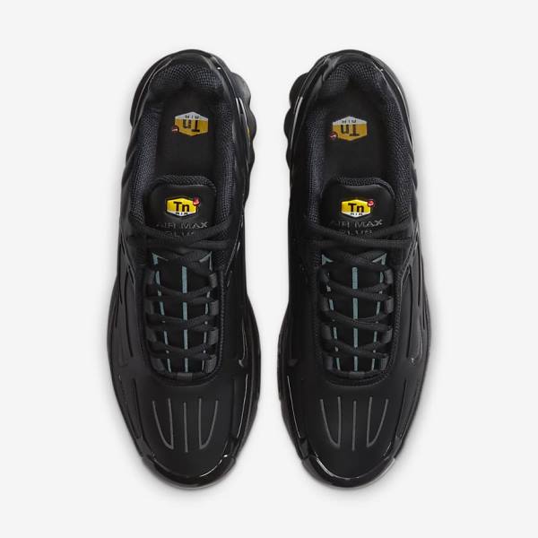 Nike Air Max Plus 3 Leather Muške Tenisice Crne Tamno Sive | NK305IGF