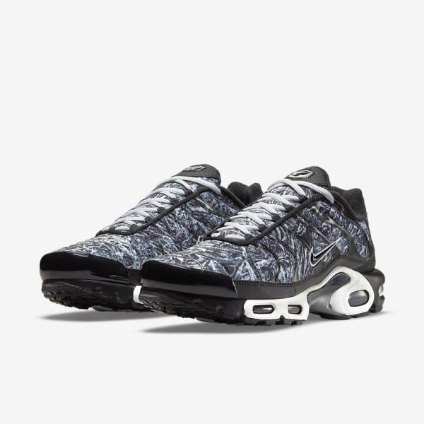 Nike Air Max Plus Muške Tenisice Crne Bijele Tamno Sive Crne | NK460DFE