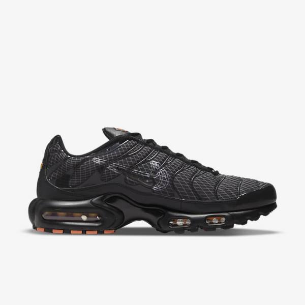 Nike Air Max Plus Muške Tenisice Crne Narančaste Sive Bijele | NK627WSY