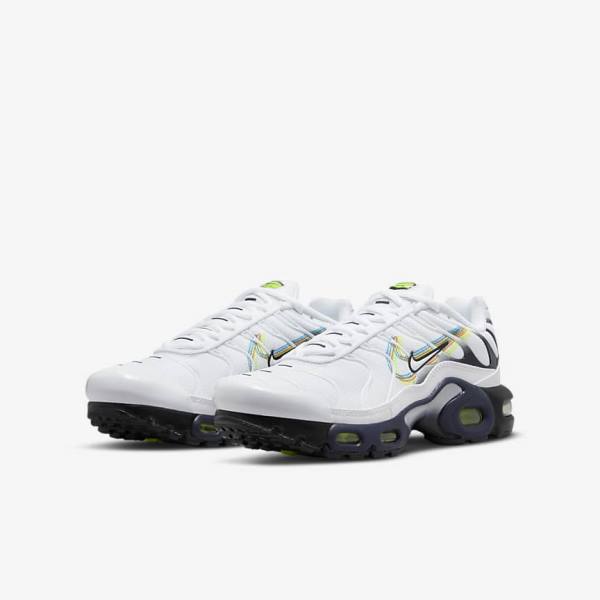 Nike Air Max Plus Older Dječje Tenisice Bijele Sive Plave | NK094XSC