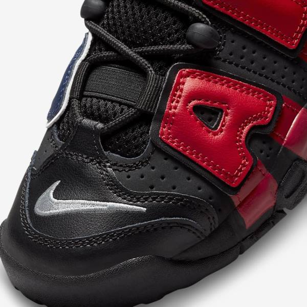 Nike Air More Uptempo Older Dječje Tenisice Crne Tamnoplave Bijele Crvene | NK061OLP