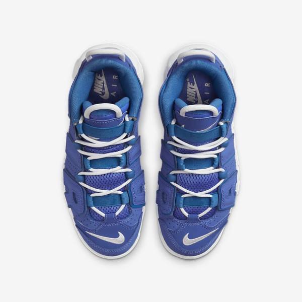 Nike Air More Uptempo Older Dječje Tenisice za košarku Plave Bijele | NK453PLV