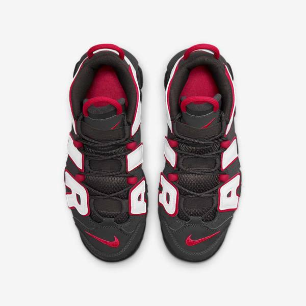 Nike Air More Uptempo Older Dječje Tenisice Sive Crne Crvene Bijele | NK914NGD