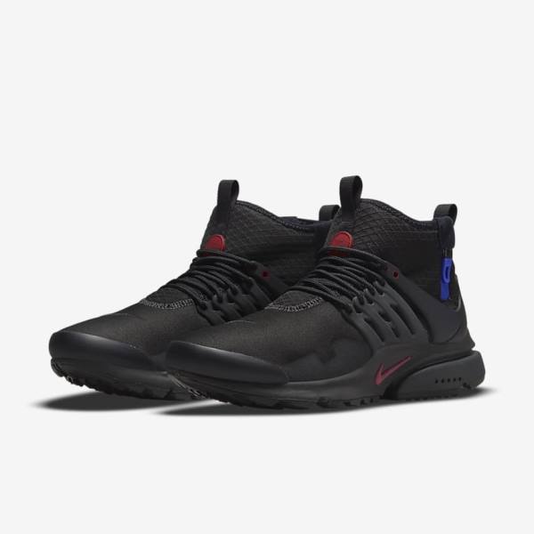 Nike Air Presto Mid Utility Muške Tenisice Crne Tamno Sive Plave Crvene | NK753LWV