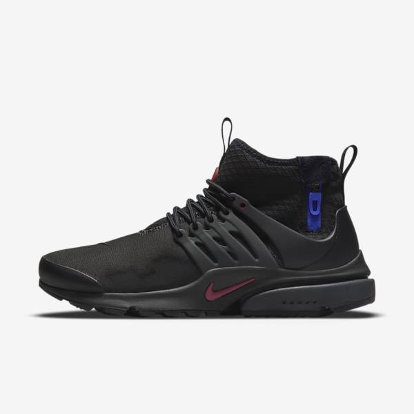 Nike Air Presto Mid Utility Muške Tenisice Crne Tamno Sive Plave Crvene | NK753LWV