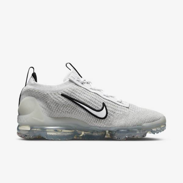 Nike Air VaporMax 2021 FK Muške Tenisice Bijele Crne Metalne Srebrne | NK071VDY