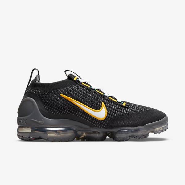 Nike Air VaporMax 2021 FK Muške Tenisice Crne Zlatne Tamno Sive Bijele | NK971MOG