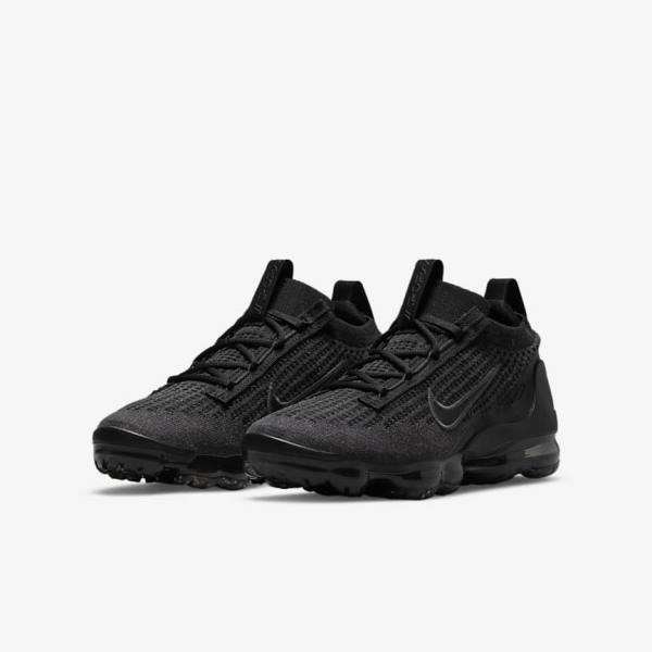 Nike Air VaporMax 2021 FK Older Dječje Tenisice Crne Tamno Sive | NK752OLV