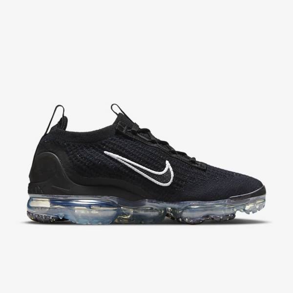 Nike Air VaporMax 2021 FK Ženske Tenisice Crne Metalne Srebrne Bijele | NK604JVA