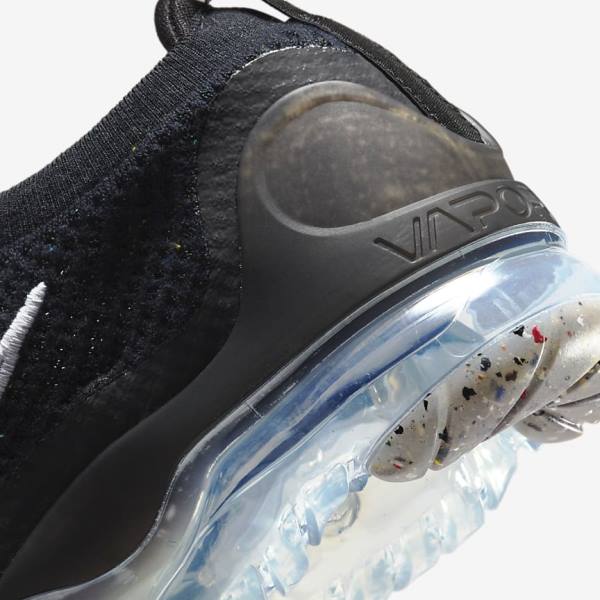 Nike Air VaporMax 2021 FK Ženske Tenisice Crne Metalne Srebrne Bijele | NK604JVA