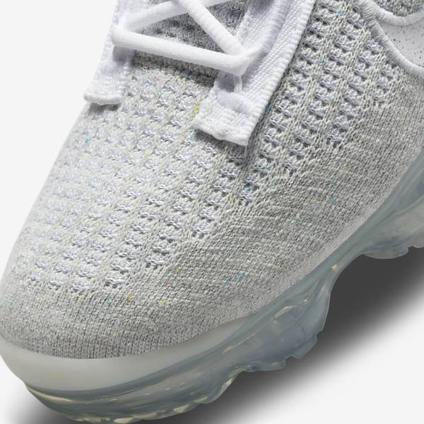 Nike Air VaporMax 2021 FK Ženske Tenisice Bijele Platine Metalne Srebrne Bijele | NK642OZL