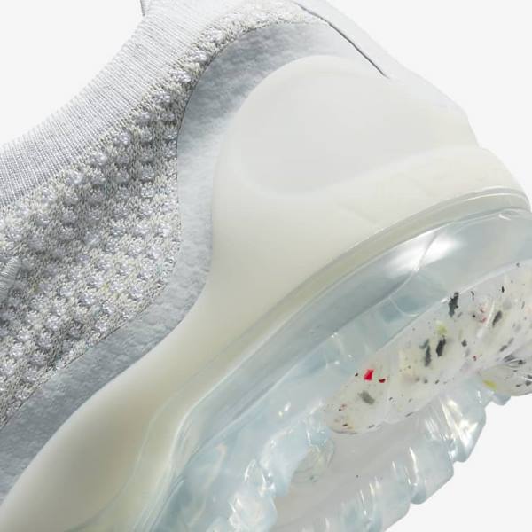 Nike Air VaporMax 2021 FK Ženske Tenisice Bijele Platine Metalne Srebrne Bijele | NK642OZL