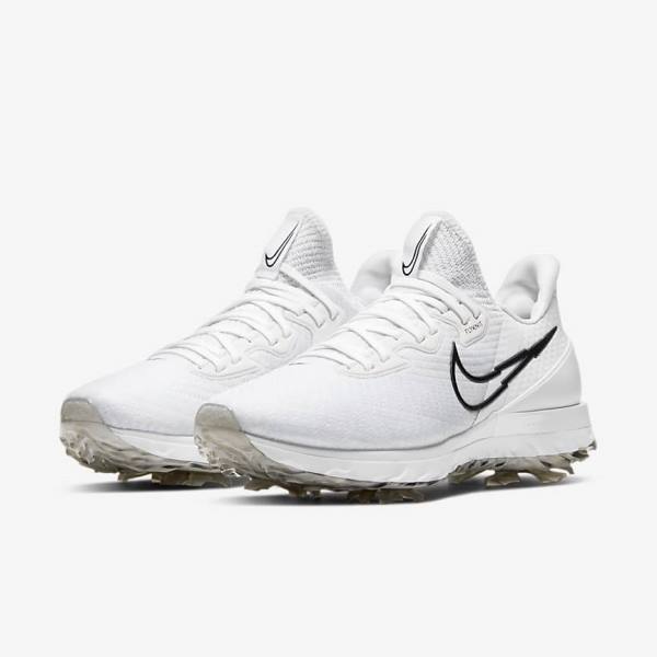 Nike Air Zoom Infinity Tour Muške Cipele za golf Bijele Platine Crne | NK835HJB