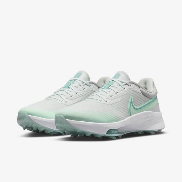 Nike Air Zoom Infinity Tour NEXT% Muške Cipele za golf Bijele Menta Platine Tirkizne | NK607HIC