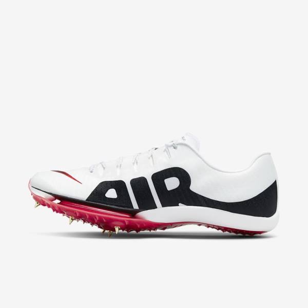 Nike Air Zoom Maxfly More Uptempo Athletics Sprinting Spikes Muške Tenisice Za Trčanje Bijele Crvene Crne | NK687THZ