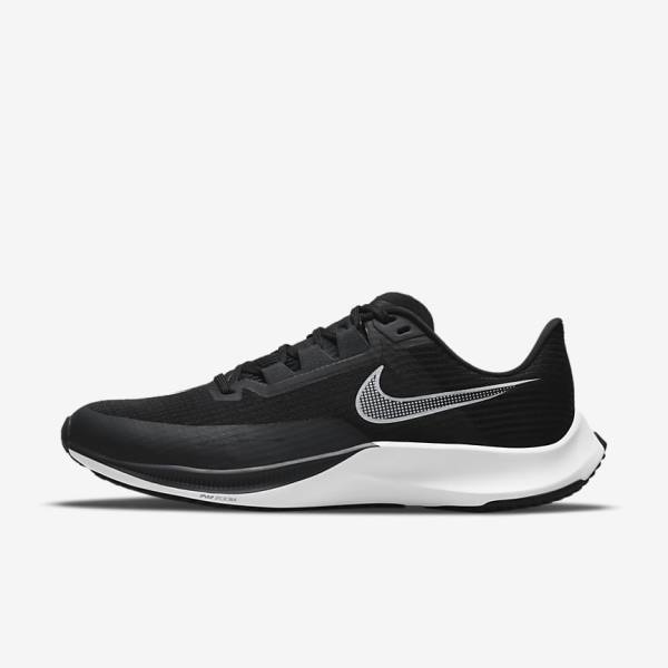 Nike Air Zoom Rival Fly 3 Road Racing Muške Tenisice Za Trčanje Crne Tamno Sive Bijele | NK876VOH