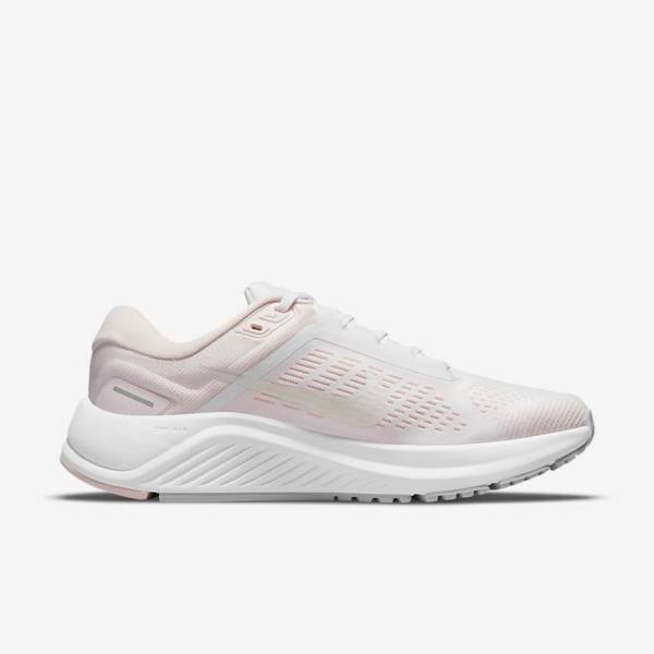 Nike Air Zoom Structure 24 Road Ženske Tenisice Za Trčanje Bijele Svijetlo Roze Sive Zelene | NK108NRT