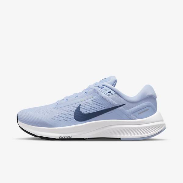 Nike Air Zoom Structure 24 Road Ženske Tenisice Za Trčanje Svijetlo Plave Bijele Tamnoplave Tamnoplave | NK512XPY