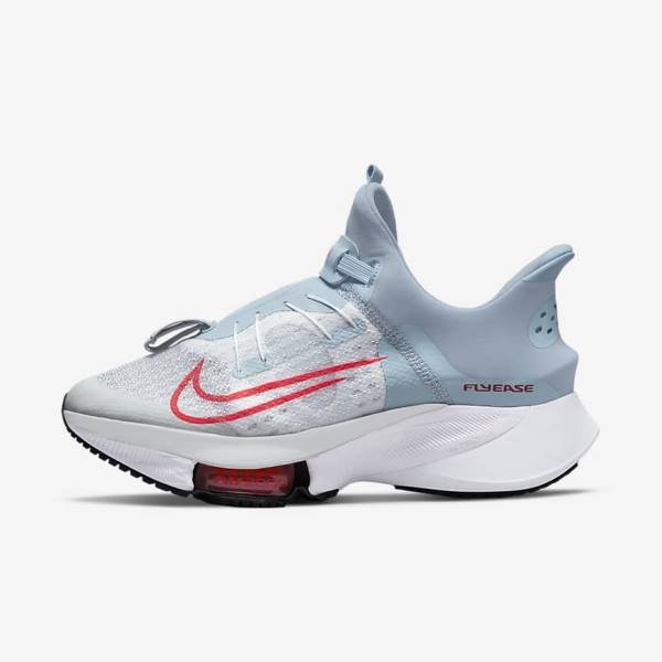 Nike Air Zoom Tempo NEXT% FlyEase Easy On-Off Road Ženske Tenisice Za Trčanje Svijetlo Plave Platine Bijele Crvene | NK465WQO