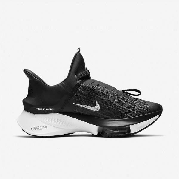 Nike Air Zoom Tempo NEXT% FlyEase Easy On-Off Road Muške Tenisice Za Trčanje Crne Bijele | NK526RHW