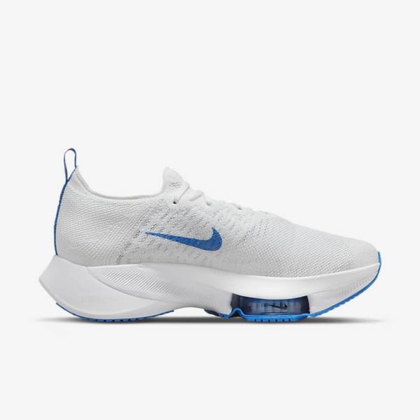 Nike Air Zoom Tempo NEXT% Road Muške Tenisice Za Trčanje Bijele Platine Crne Plave | NK526YCR