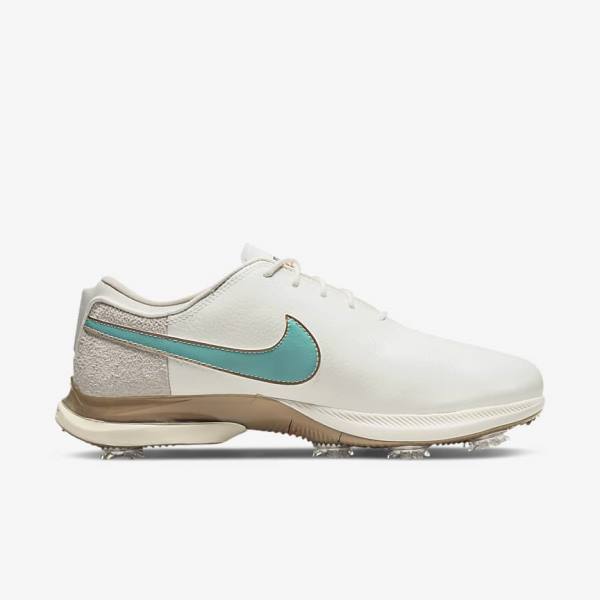 Nike Air Zoom Victory Tour 2 Muške Cipele za golf Bijele Svijetlo Smeđe Tirkizne | NK046SWZ