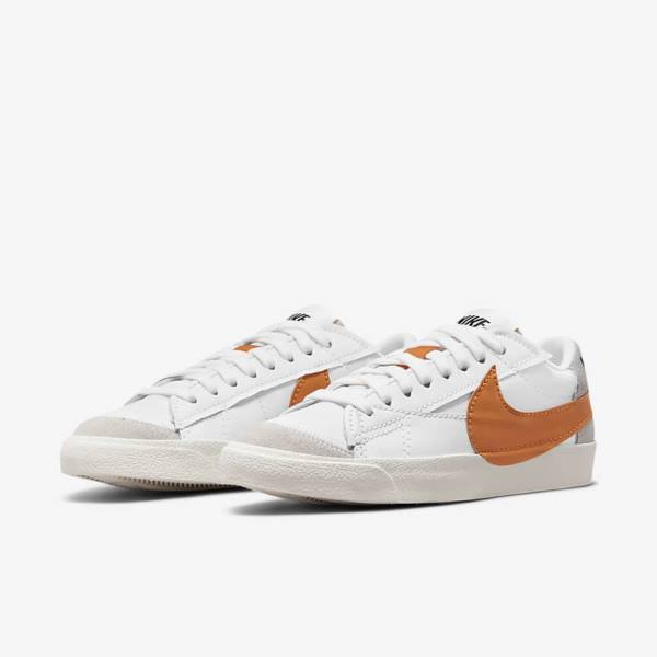 Nike Blazer Low 77 Jumbo Muške Tenisice Bijele Sive Narančaste | NK235XOZ