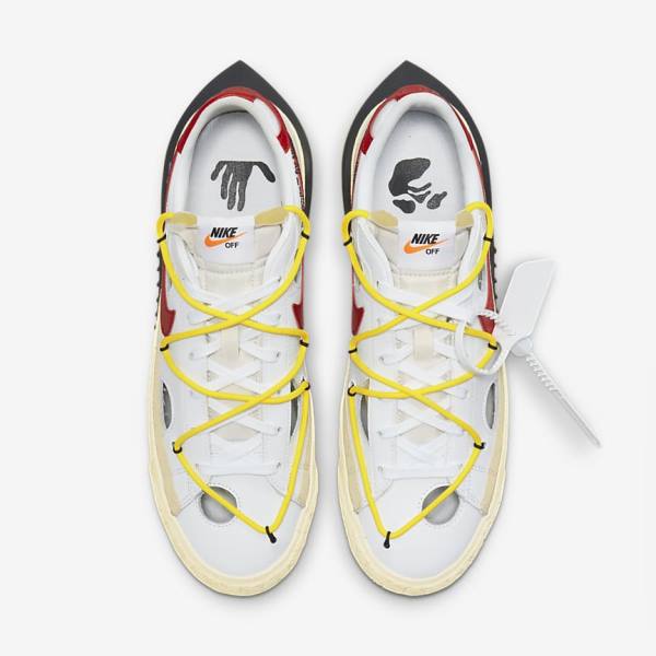 Nike Blazer Low 77 x Off-White™ Muške Tenisice Bijele Žute Kaki Boja Crvene | NK892IDV