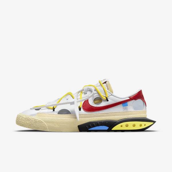 Nike Blazer Low 77 x Off-White™ Muške Tenisice Bijele Žute Kaki Boja Crvene | NK892IDV