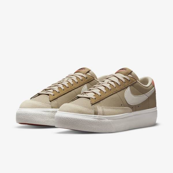 Nike Blazer Low Platform SP Ženske Tenisice Kaki Boja Svijetlo Bež | NK968HZC