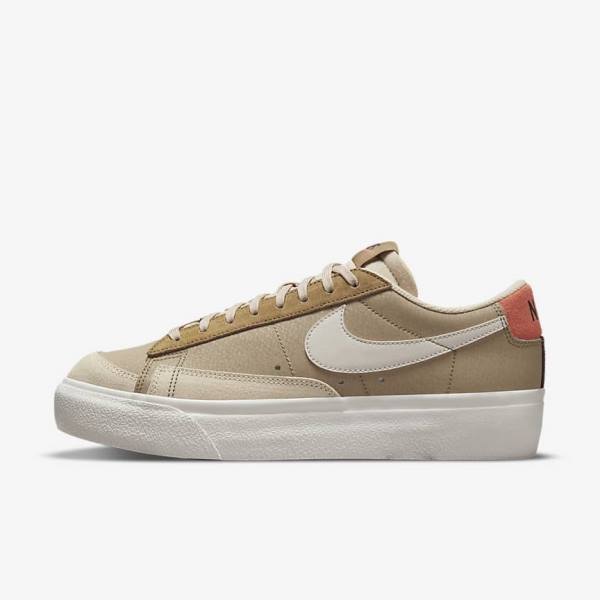 Nike Blazer Low Platform SP Ženske Tenisice Kaki Boja Svijetlo Bež | NK968HZC