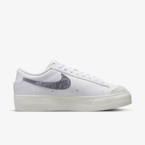 Nike Blazer Low Platform Ženske Tenisice Bijele Svijetlo Plave | NK584QEM