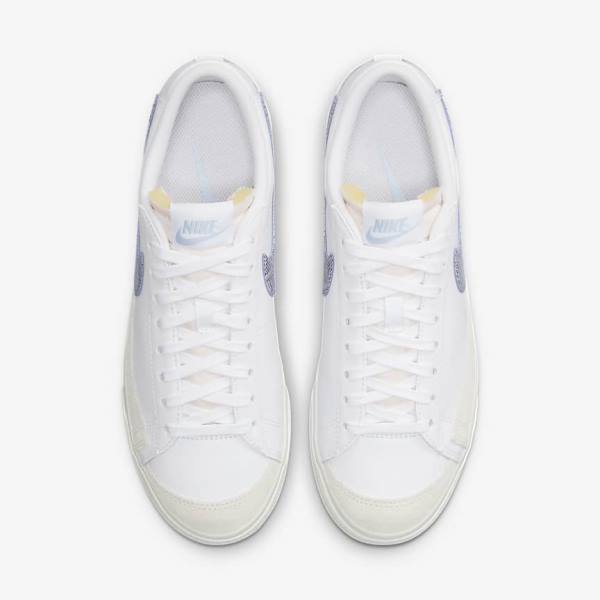 Nike Blazer Low Platform Ženske Tenisice Bijele Svijetlo Plave | NK584QEM