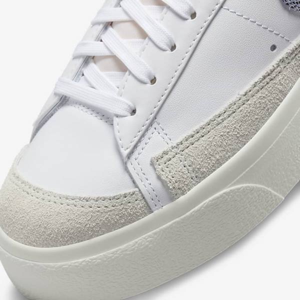 Nike Blazer Low Platform Ženske Tenisice Bijele Svijetlo Plave | NK584QEM