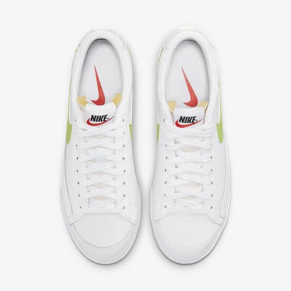 Nike Blazer Low Platform Ženske Tenisice Bijele Crne Svijetlo Limun | NK745PHW