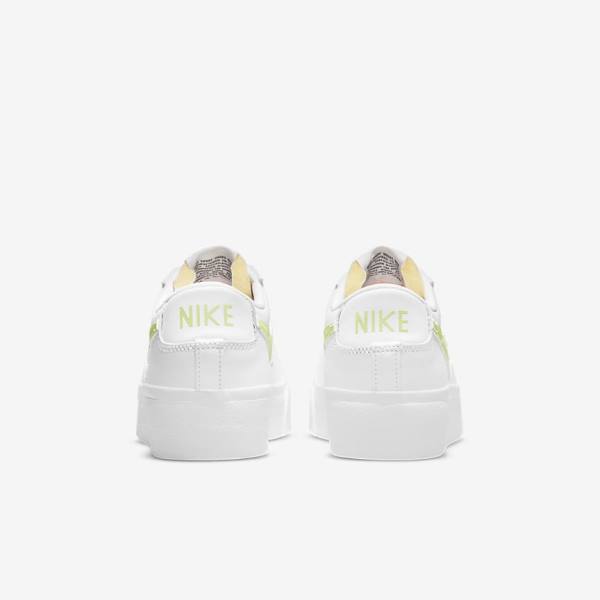 Nike Blazer Low Platform Ženske Tenisice Bijele Crne Svijetlo Limun | NK745PHW